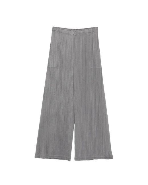 Pleats Please Issey Miyake レディース グレー サイドポケット パンツ Pleats Please Issey Miyake レディース グレー サイドポケット パンツ