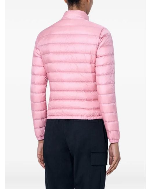 Moncler Pink Logo-Patch Padded Jacket