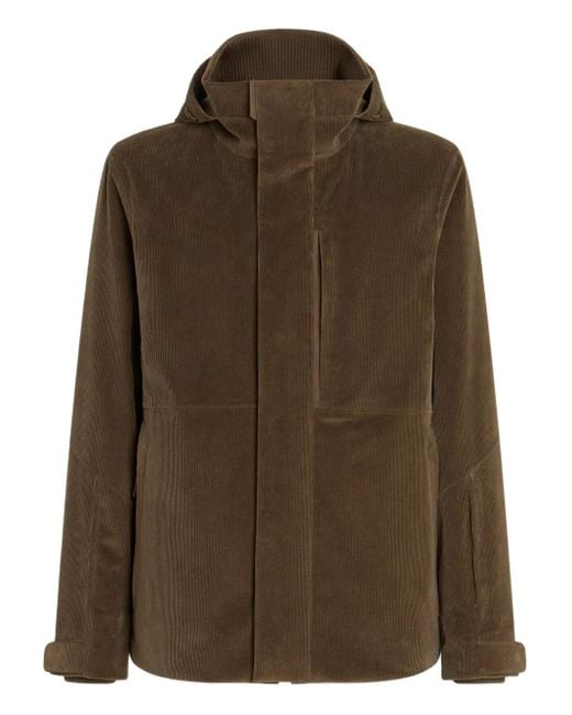 メンズ Zegna Cashco フーデッド コーデュロイジャケット Brown