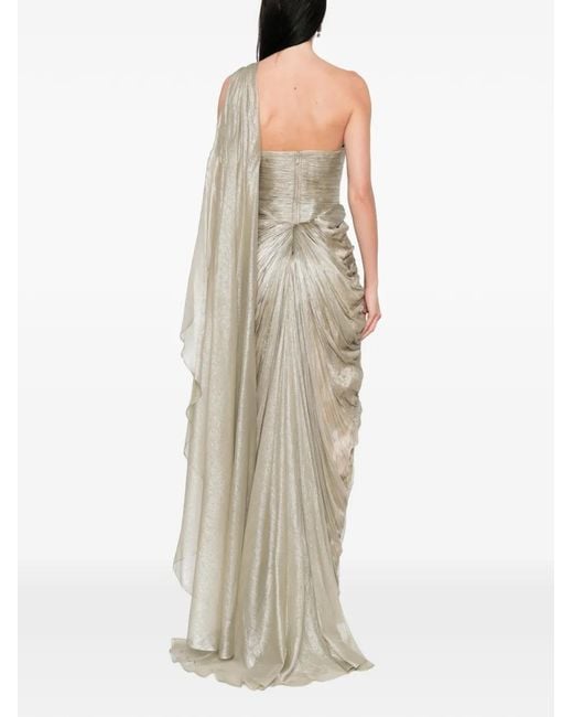 IRIS SERBAN White Aria Floral One-Shoulder Maxi Dress