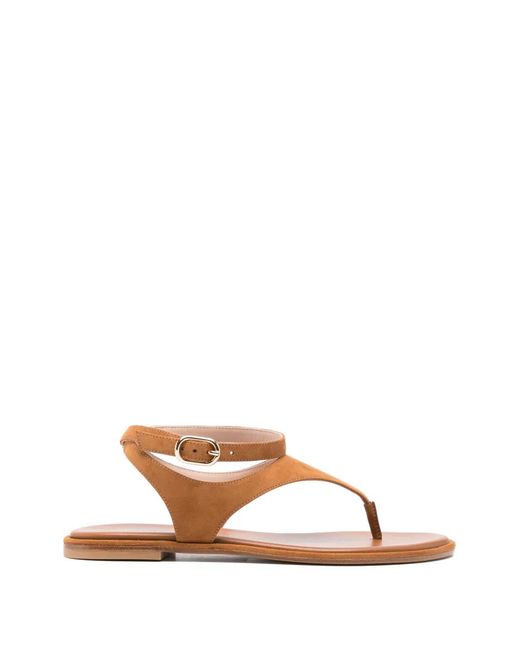 Stuart Weitzman Brown Ankle Strap Sandals