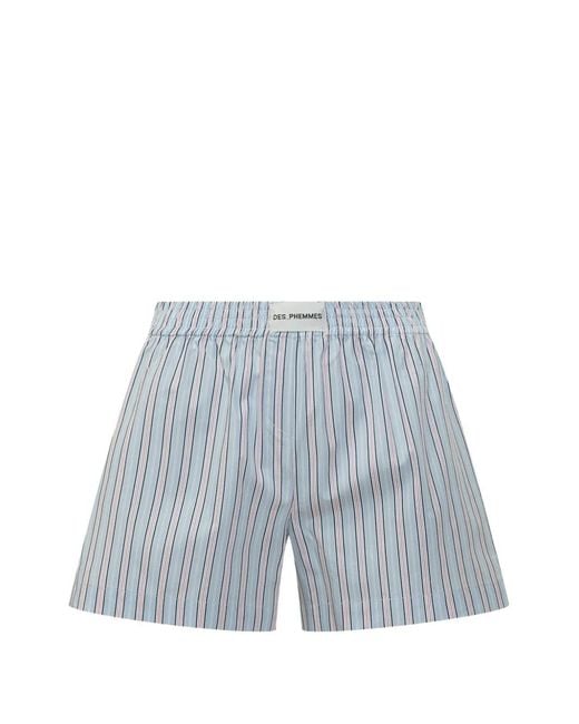 Des Phemmes Blue Striped Boxer Shorts