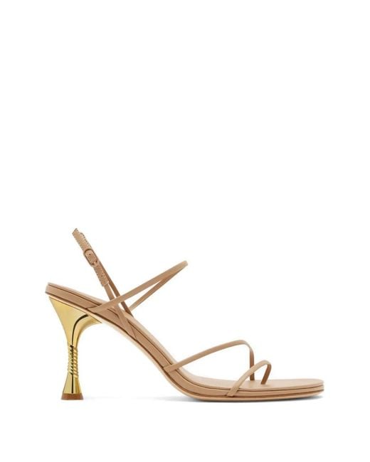 STUDIO AMELIA Metallic Helix Spiral-Heel Sandals
