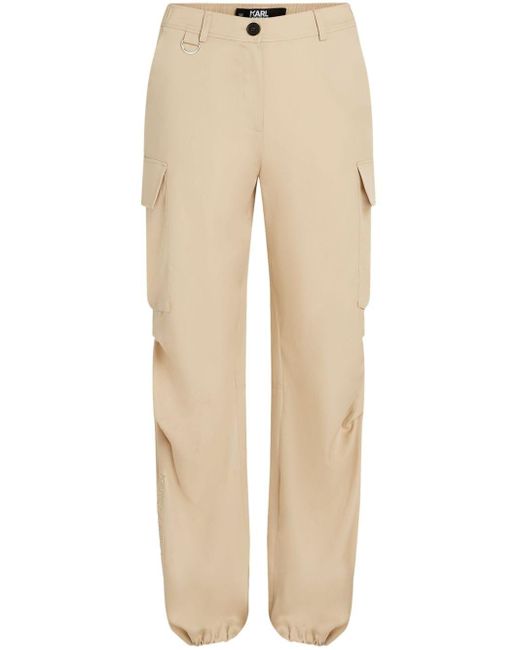 Pantalon droit à poches cargo Karl Lagerfeld en coloris Natural