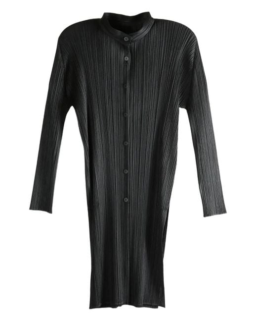 Pleats Please Issey Miyake Buttoned Pp58jj492 Top Black