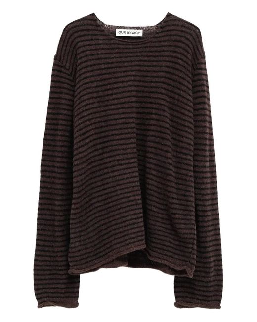 Our Legacy Black Rigid Striped-Pattern Sweater for men