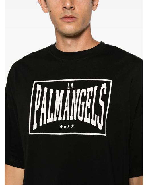 Palm Angels Black Vintage Box Logo Printed Short-Sleeve T-Shirt for men