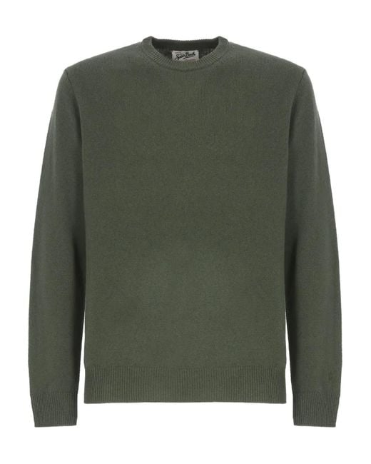 Mc2 Saint Barth Green Round-Neck Long-Sleeve Sweater for men