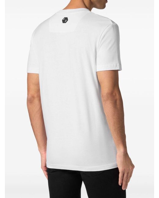 T-shirt en coton à imprimé graphique Philipp Plein pour homme en coloris White