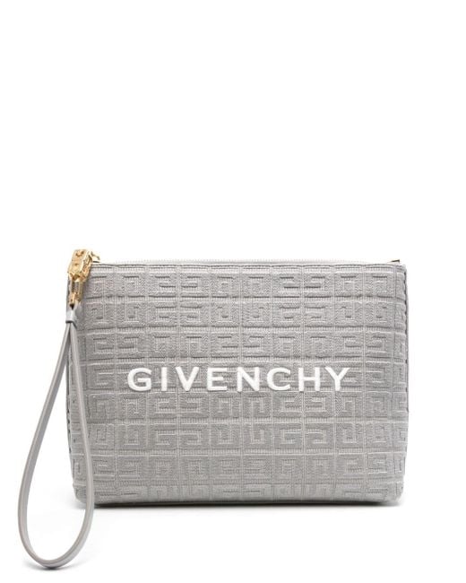 Givenchy Gray Clutch mit 4G-Stickerei