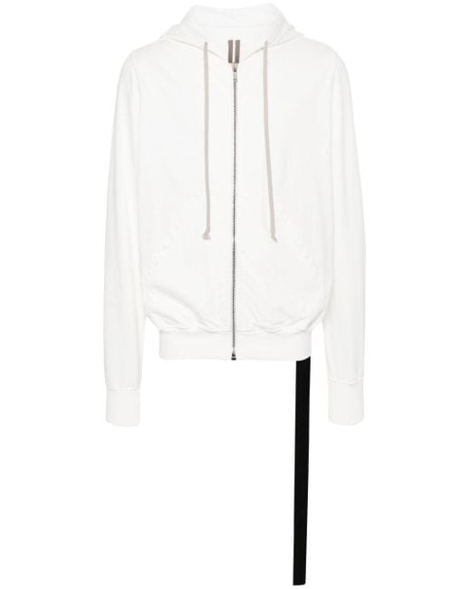 Rick Owens White Zip-up Cotton Hoodie for men