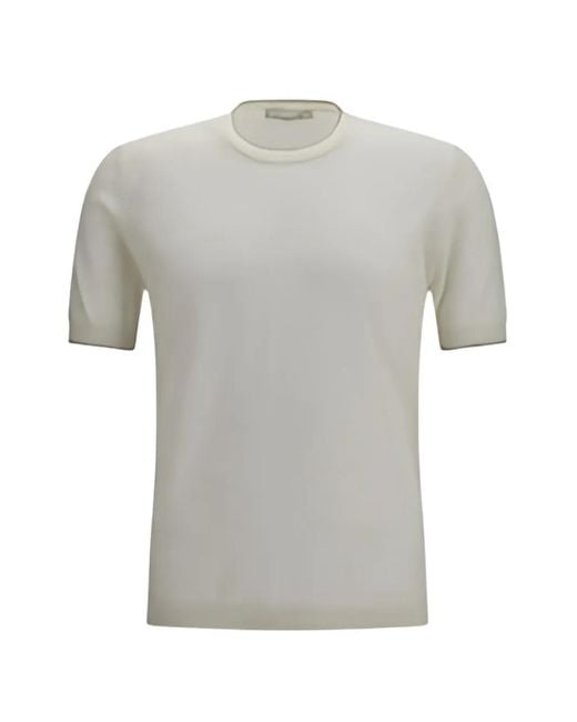Brooksfield Gray Ribbed-Trim Short-Sleeved T-Shirt for men