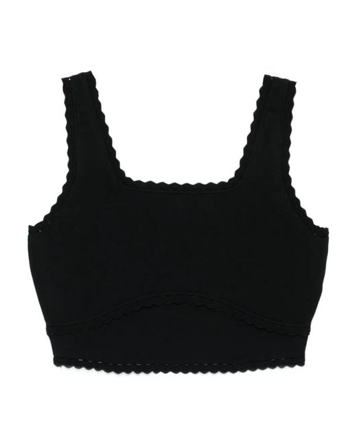 Sandro Black Cropped Decorative Knit Top