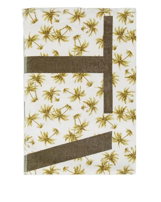Twinset Metallic Palm-Tree Beach Towel