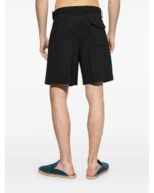 Lanvin Black Virgin Wool Shorts for men