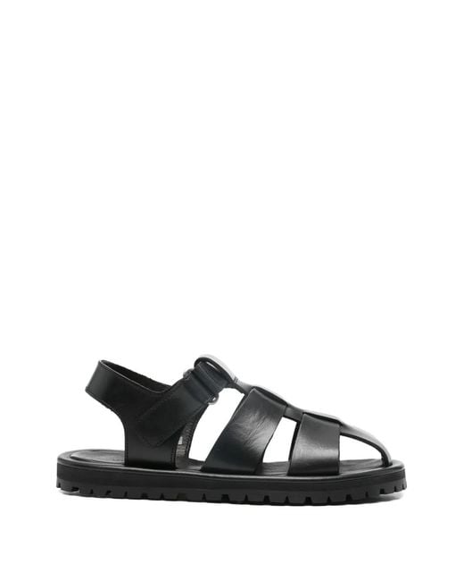 Studio Nicholson Black Sandom Leather Sandals