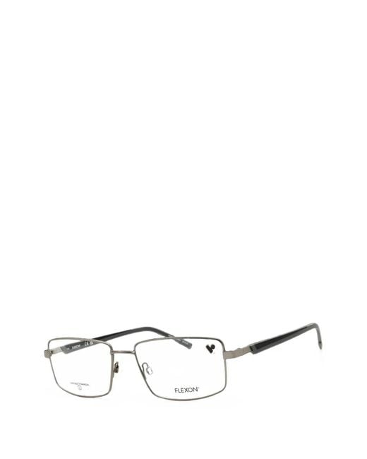 Flexon White Rectangle-Frame Glasses for men