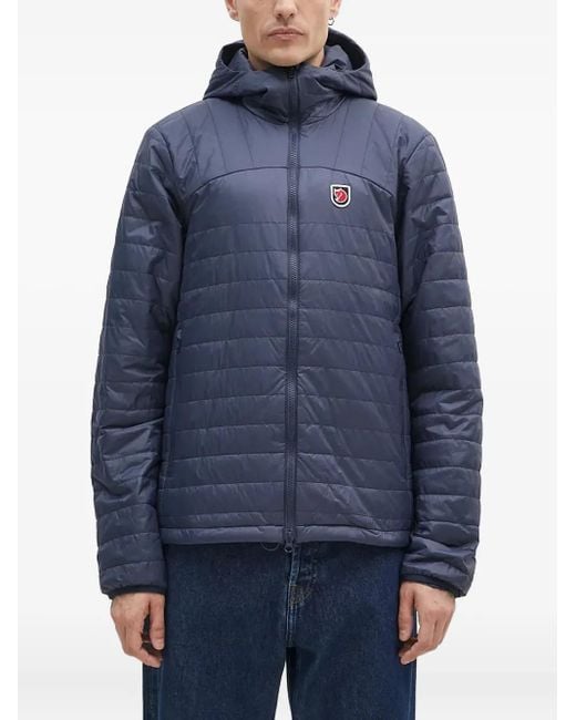 Fjallraven Blue Hooded Quilted Jacket for men