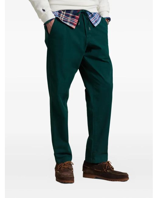 Polo Ralph Lauren Green Drawstring-Waist Trousers for men