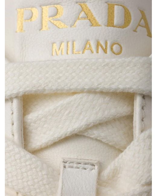 Prada Brown Downtown Bold Plateau-Sneakers Mit Triangel-Logo