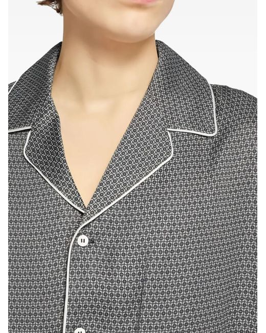 WHYAT Gray Amalfi Pattern Piped Shirt for men