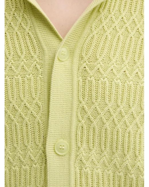 Samsøe & Samsøe Green Textured Buttoned Polo Shirt for men