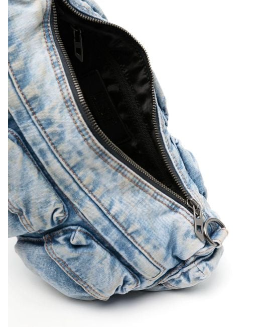 DIESEL Blue Re-Edition Travel 3000 Jeans-Schultertasche