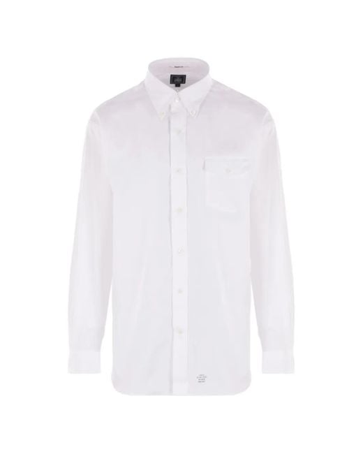 J.Press White Pocket Oxford Shirt for men