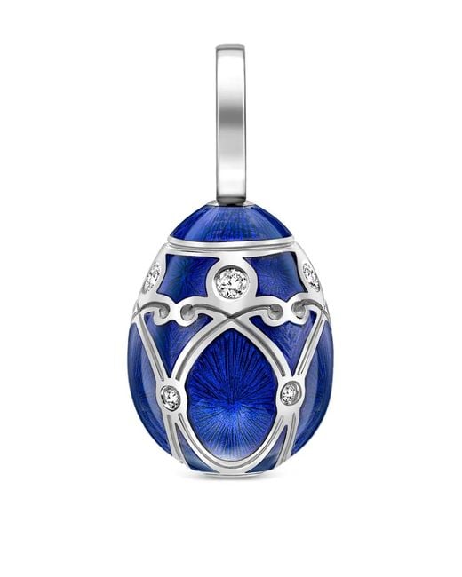 Faberge Blue 18Kt Heritage Palais Egg Diamond Charm