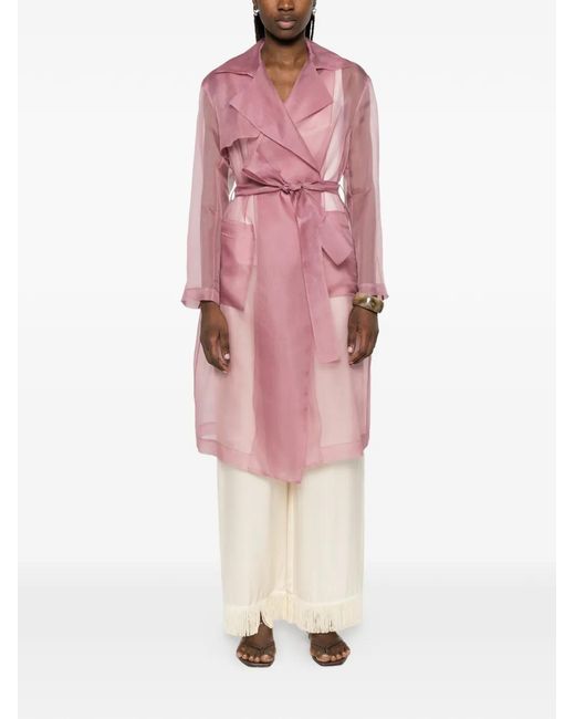 Antonelli Pink Valmorea Belted Coat
