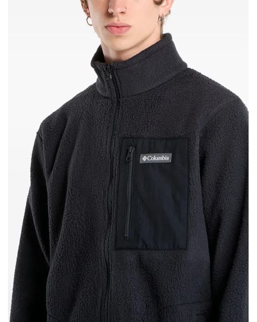 Columbia Blue Jasper Ridge Pebbled Full-Zip Fleece Sweater for men