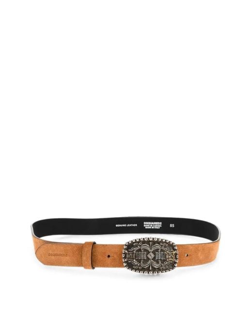 DSquared² White Logo-Buckle Belt