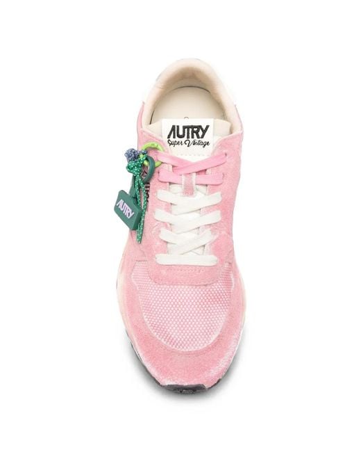 Autry Pink Reelwind Super Vintage Sneakers