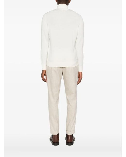 Gran Sasso White Roll-Neck Sweater for men