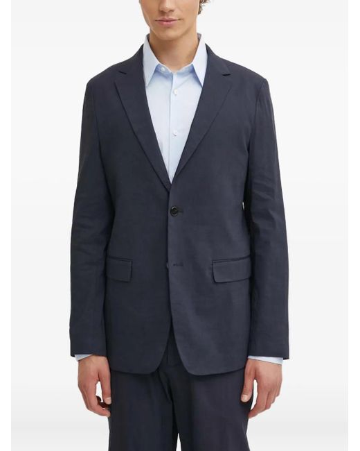 Theory Blue Single-Breasted Blazer for men