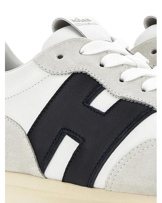 Hogan White H601 Leather Sneakers for men