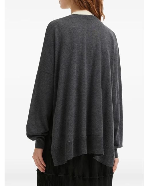 Enfold Black V-Neck Long-Sleeved Knitwear