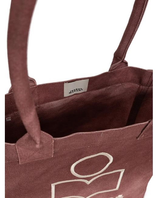 Isabel Marant Purple Small Yenky Logo-Embroidered Tote Bag