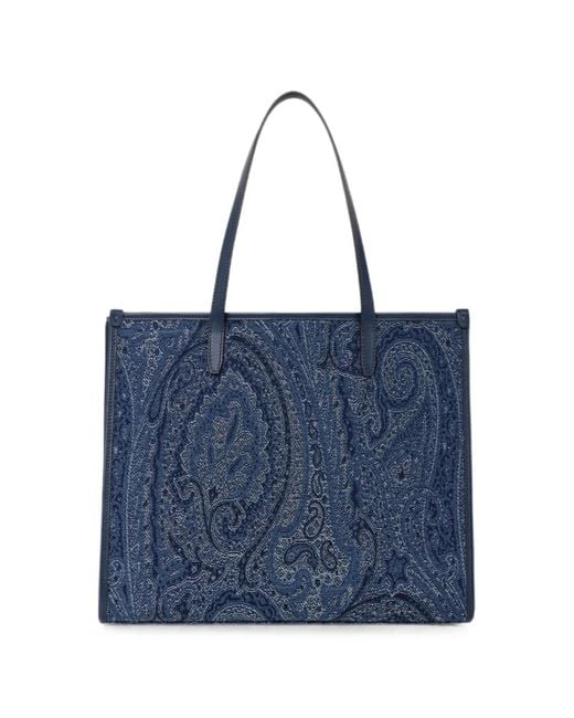 Etro Blue Large Love Trotter Bag
