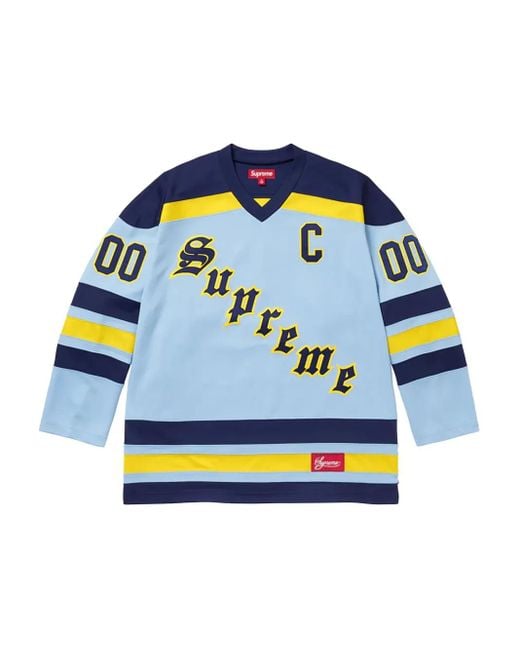 Supreme Blue Fire & Ice Hockey T-Shirt for men