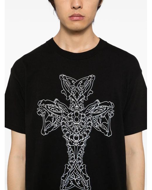 Yohji Yamamoto Black Y's For Masses Cotton Printed T-Shirt for men