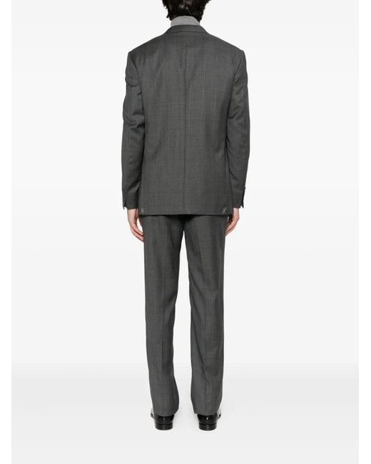 Canali Gray Checked Suit for men