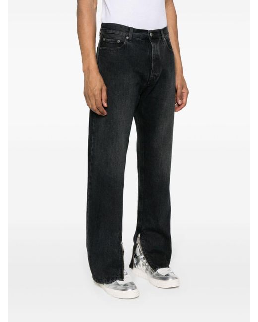 Off-White c/o Virgil Abloh Black Off- Zip-Detail Straigh-Leg Jeans for men