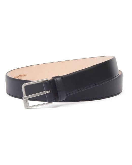 Maison Margiela Blue Screw-buckle Leather Belt