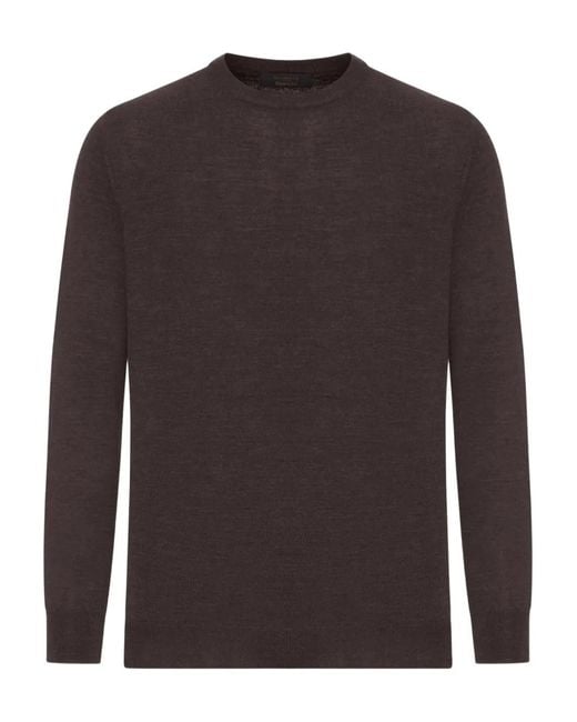 Zanone Brown Crew-Neck Long-Sleeve Top for men