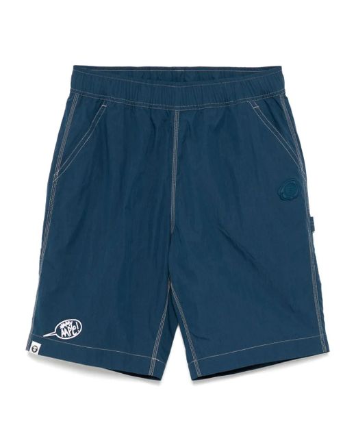 Short À Patch Logo Aape By A Bathing Ape pour homme en coloris Blue