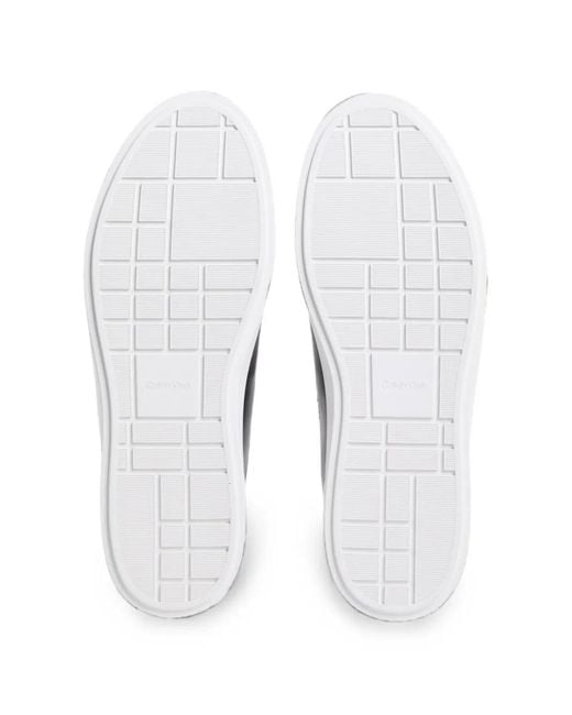 Calvin Klein Black Logo-Embossed Lace-Up Sneakers for men