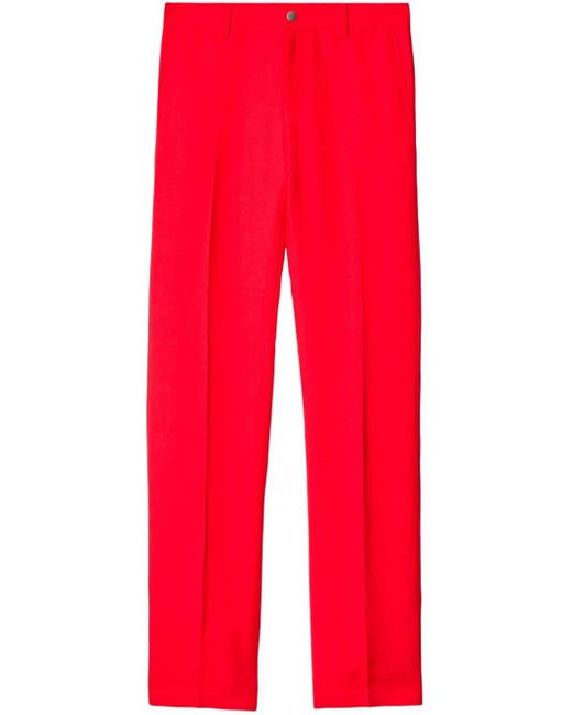 Burberry Red Canvas Cotton Trousers