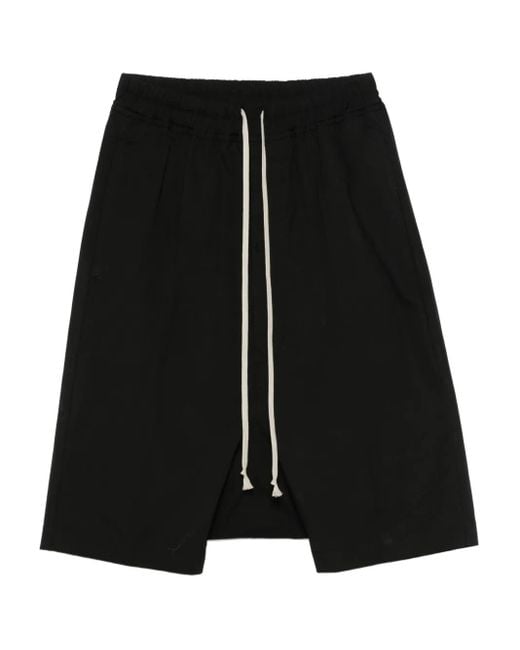 Rick Owens Black Drawstring Pods Shorts for men