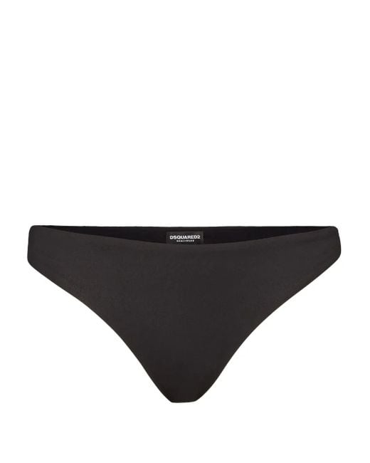 DSquared² Black Logo-Print Bikini Bottoms
